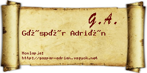 Gáspár Adrián névjegykártya